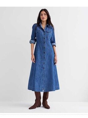 Loft belted Denim Dress